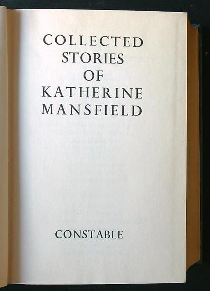 Collected Stories of Katherine Mansfield - copertina