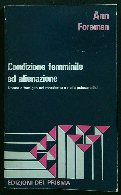 Condizione femminile ed alienazione - copertina