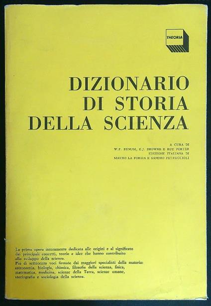 Dizionario di storia della scienza - copertina