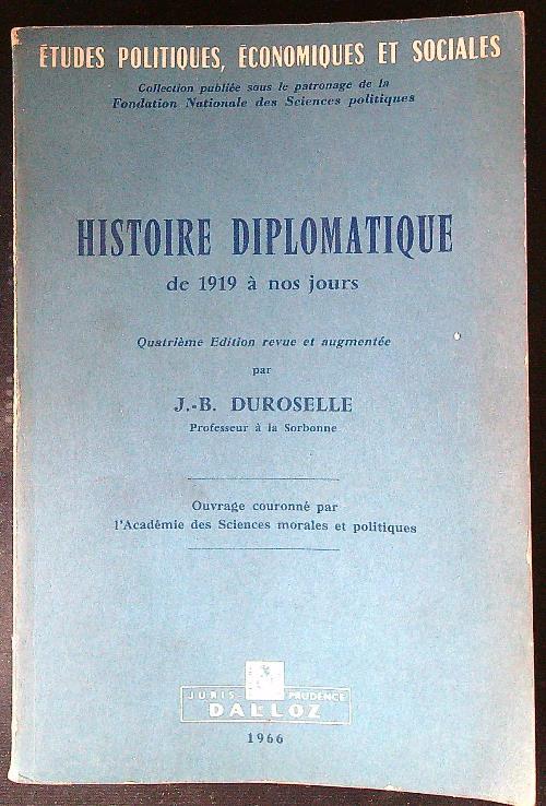 Histoire diplomatique de 1919 a nos jours - copertina