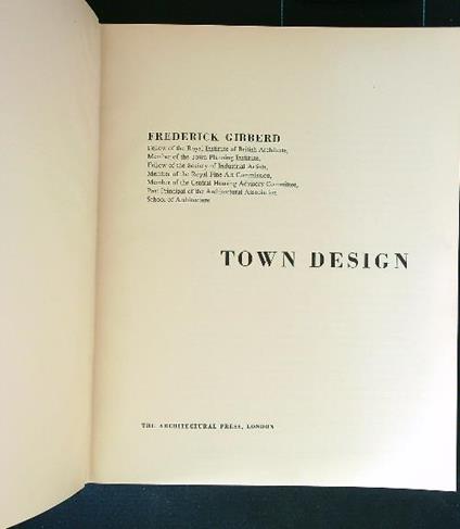 Town Design - Frederick Gibberd - copertina