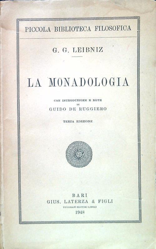La monadologia - Gottfried W. Leibniz - copertina