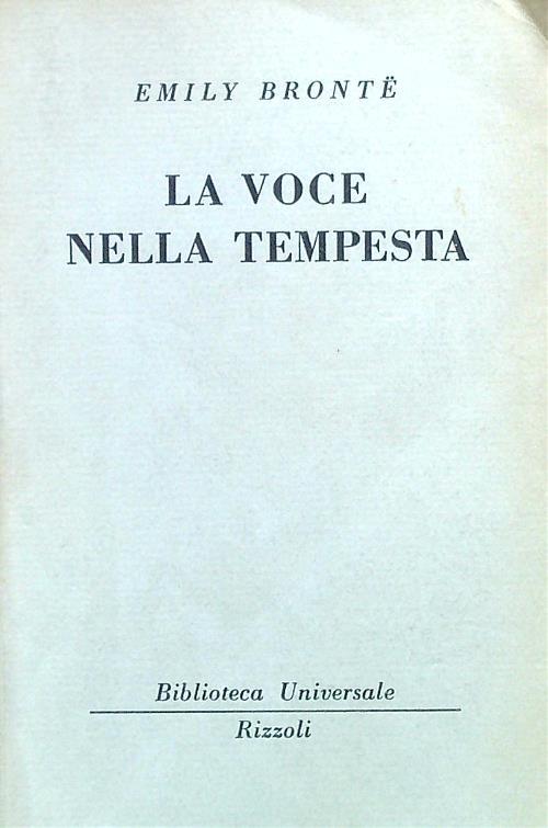 La voce nella tempesta - Emily Brontë - copertina