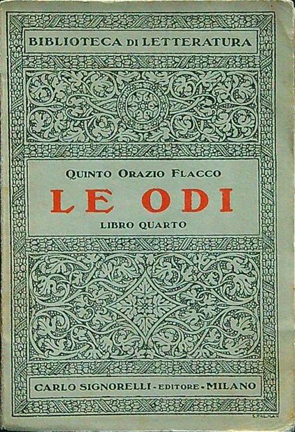 Le odi libro quarto - Q. Flacco Orazio - copertina