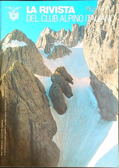 La rivista del Club Alpino Italiano n. 1/gennaio-febbraio 1989 - copertina