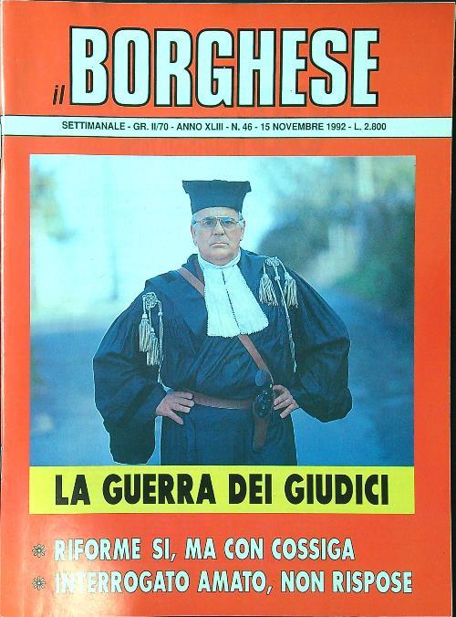 Il borghese n. 46/15 novembre 1992 - copertina