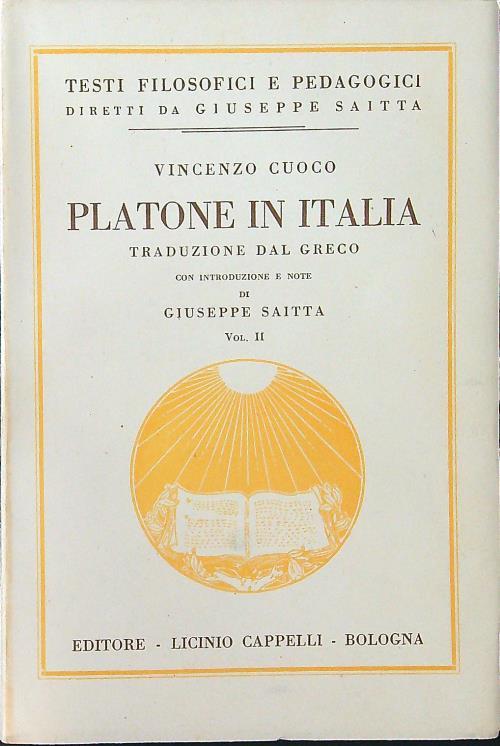 Platone in Italia vol. II - Vincenzo Cuoco - copertina