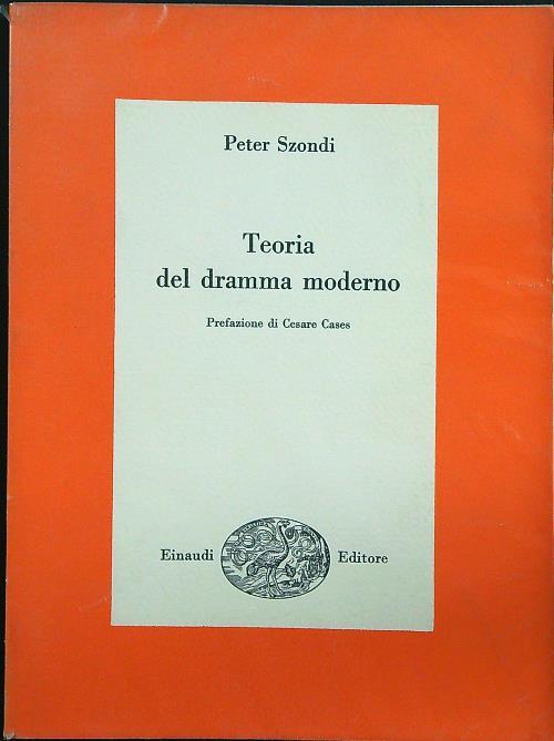 Teoria del dramma moderno - Peter Szondi - copertina