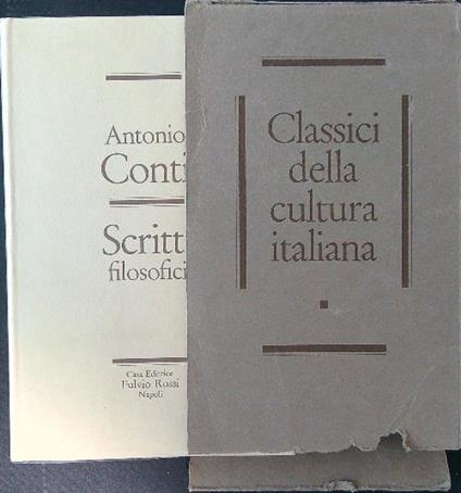 Scritti filosofici - Antonio Conti - copertina