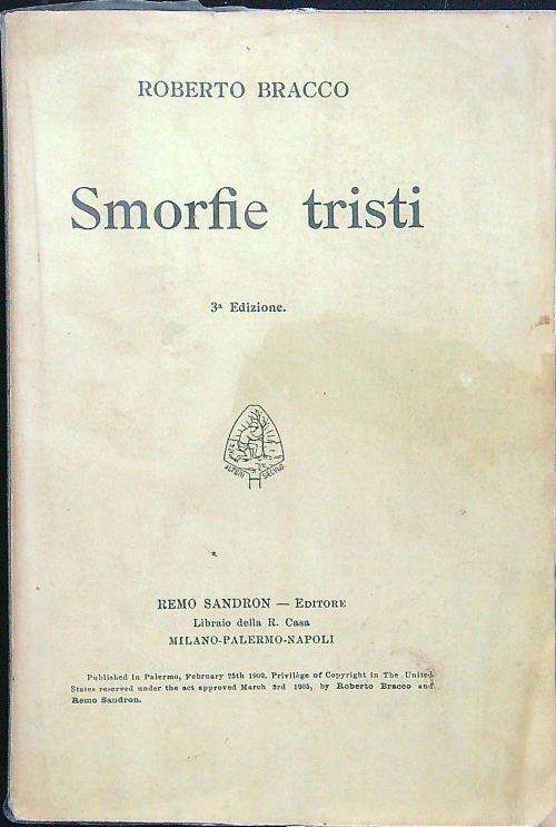 Smorfie tristi - Roberto Bracco - copertina