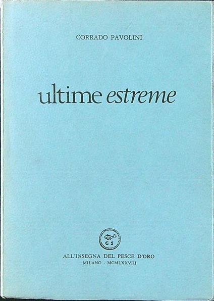 Ultime estreme - Corrado Pavolini - copertina