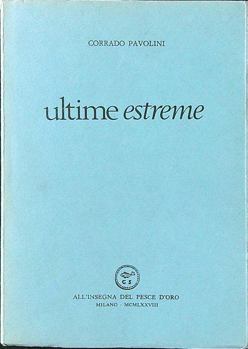 Ultime estreme - Corrado Pavolini - copertina