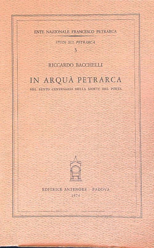 In arquà petrarca - Riccardo Bacchelli - copertina