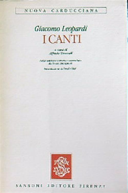 I canti - Giacomo Leopardi - copertina