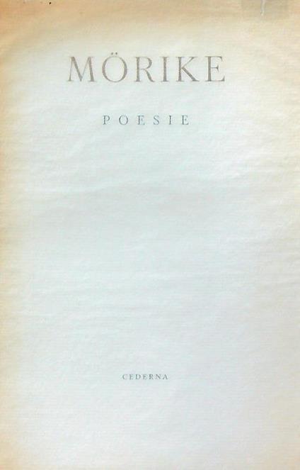Poesie - Eduard Mörike - copertina