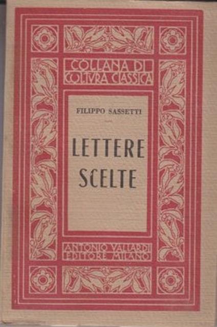 Lettere scelte - Filippo Sassetti - copertina