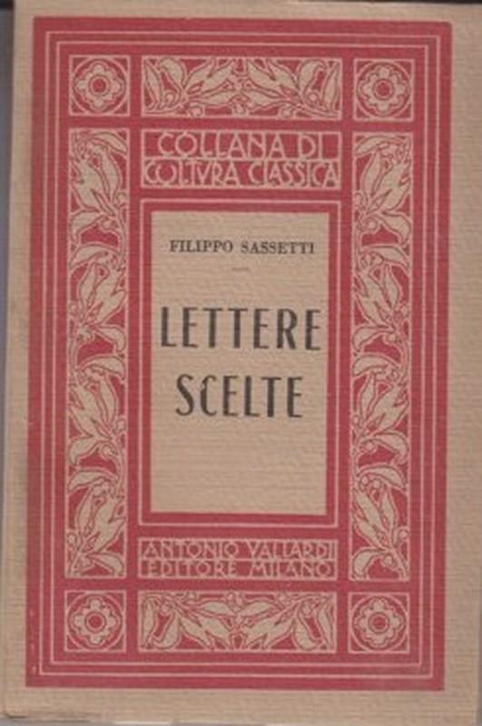 Lettere scelte - Filippo Sassetti - copertina