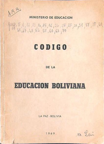 Codigo de la educacion boliviana - copertina