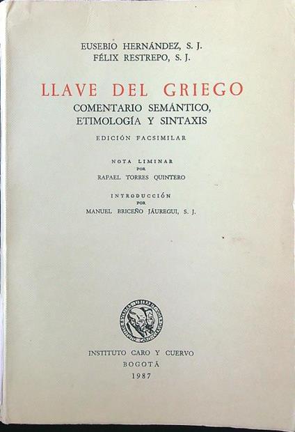 Llave del Griego - Hernandez - copertina