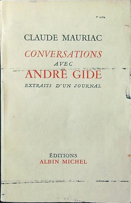 Conversations avec Andrè Gide - Claude Mauriac - copertina