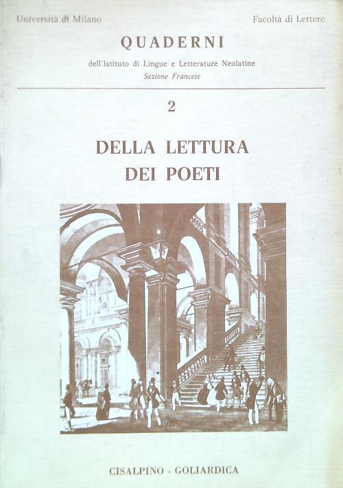 Della lettura dei poeti - copertina