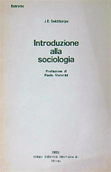 Introduzione alla sociologia. Estratto - J.E. Goldthorpe - copertina