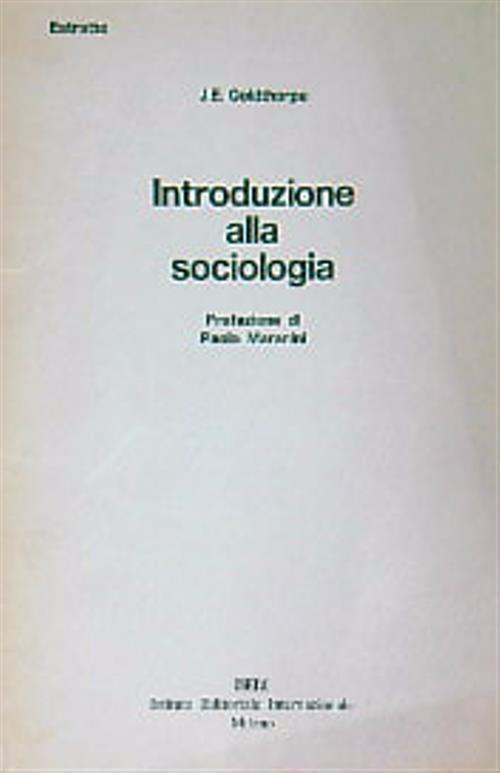 Introduzione alla sociologia. Estratto - J.E. Goldthorpe - copertina