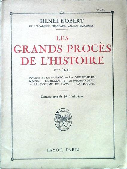 Les grands procès de l'Histoire V Serie - Henri Robert - copertina