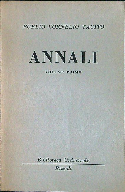 Annali volume primo - Tacito - copertina