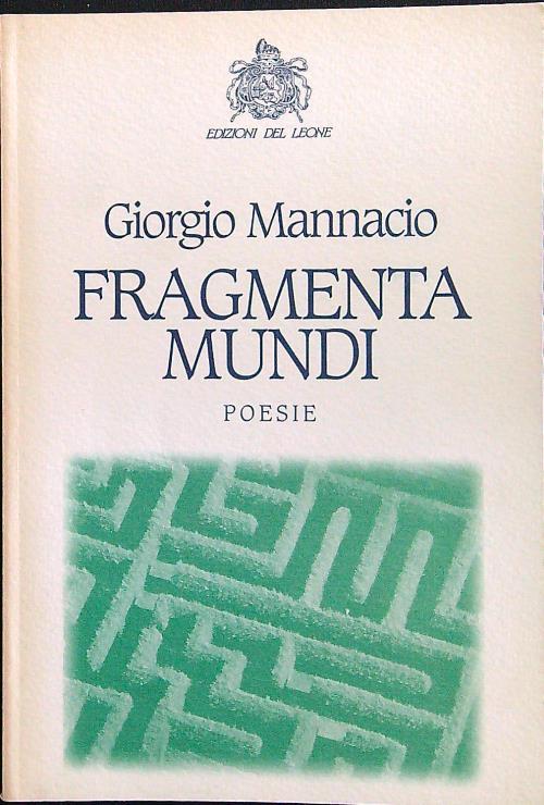 Fragmenta mundi - Giorgio Mannacio - copertina