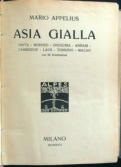 Asia gialla - Mario Appelius - copertina