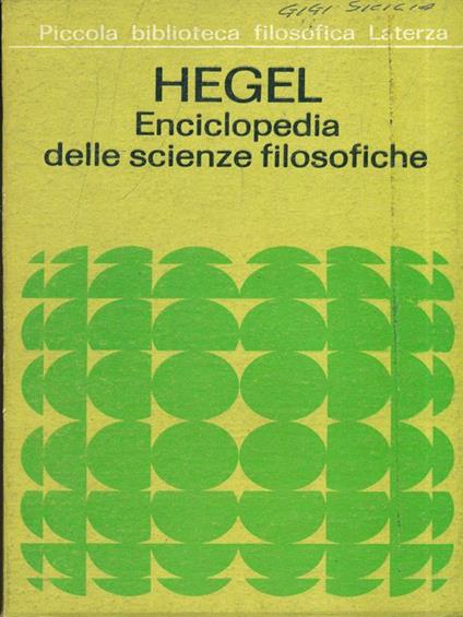 Enciclopedia delle scienze filosofiche - Hegel - copertina