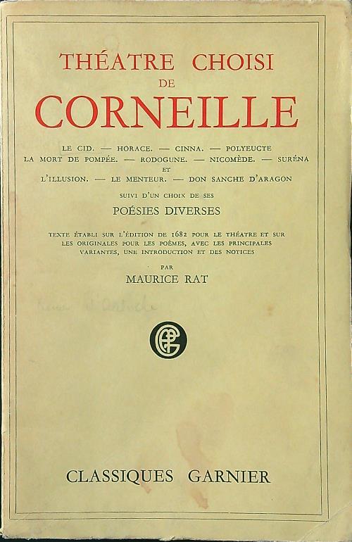 Theatre choisi de Corneille - Maurice Rat - copertina