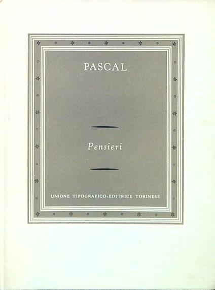 Pensieri - Blaise Pascal - copertina