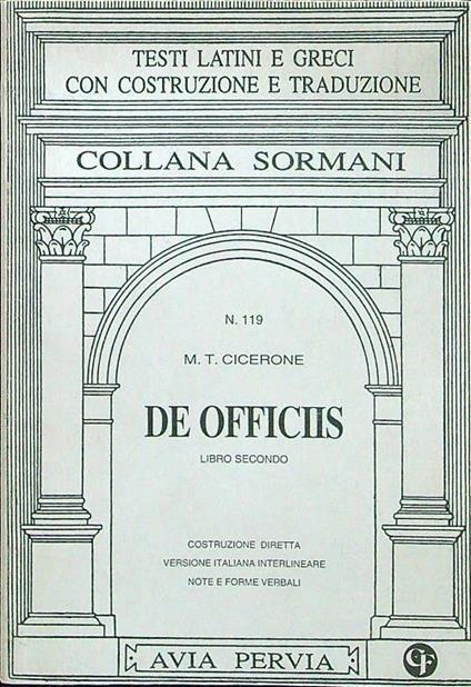 De officiis libro secondo - Cicerone - copertina