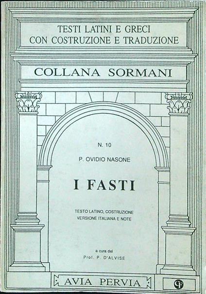 I fasti - Ovidio Nasone - copertina