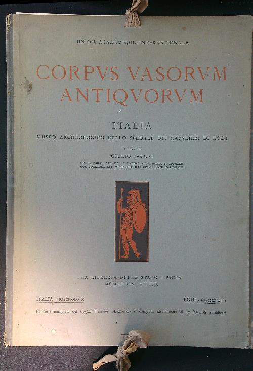 Corpus vasorum antiquorum - Italia X - Rodi II - Giulio Jacopi - copertina