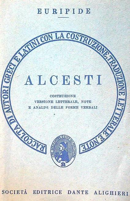 Alcesti - Euripide - copertina