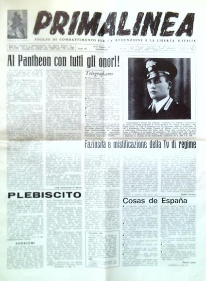 Primalinea - Anno XII, N. 10/16-31 Maggio 1980 - copertina