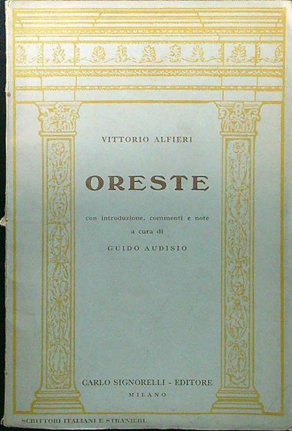 Oreste - Vittorio Alfieri - copertina