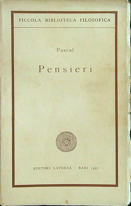 Pensieri - Pascal - copertina