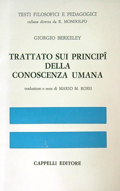 Trattato sui principi della cooscenza umana - Giorgio Berkeley - copertina