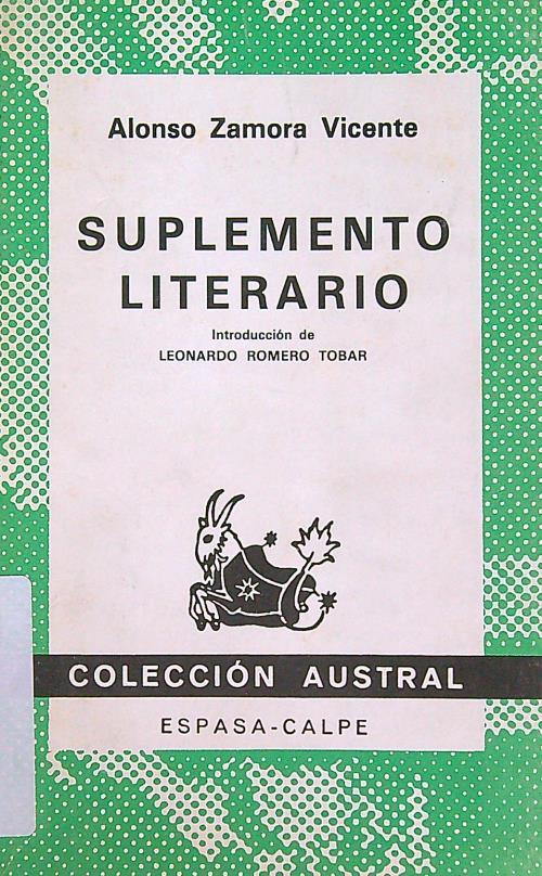 Suplemento literario - Alonso Zamora Vicente - copertina