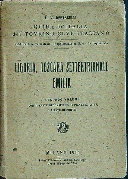 Liguria, Toscana settentrionale, Emilia vol II - Bertarelli - copertina