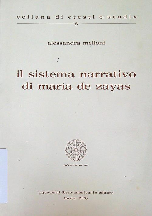 Il sistema narrativo di Maria de Zayas - Alessandra Meloni - copertina