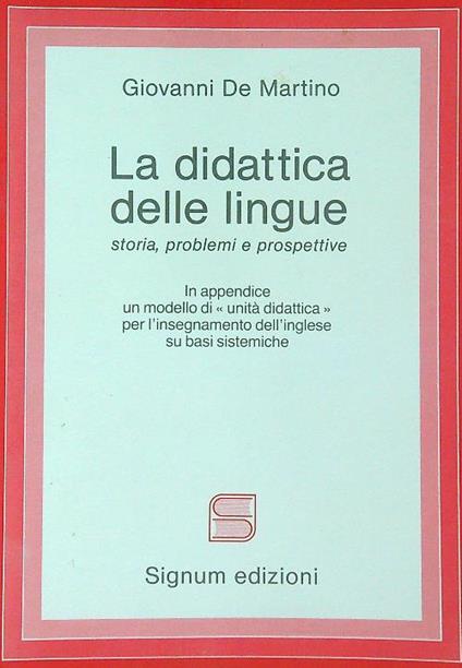 La didattica delle lingue - Giovanni De Martino - copertina