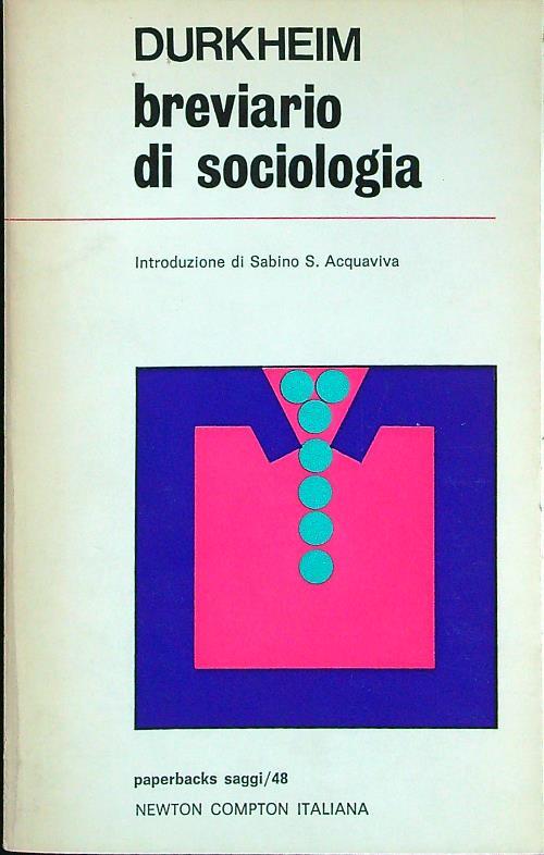 Breviario di sociologia - Durkheim - copertina