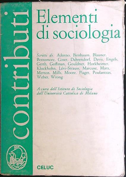 Elementi di sociologia - copertina