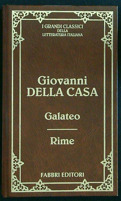 Galateo - Rime - Giovanni Della Casa - copertina