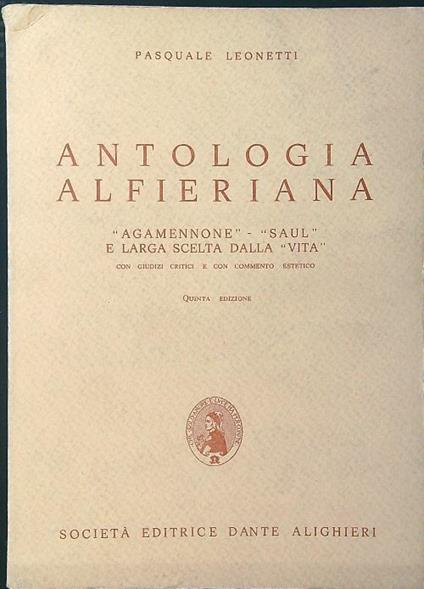 Antologia alfierana - Pasquale Leonetti - copertina